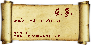 Gyárfás Zella névjegykártya
